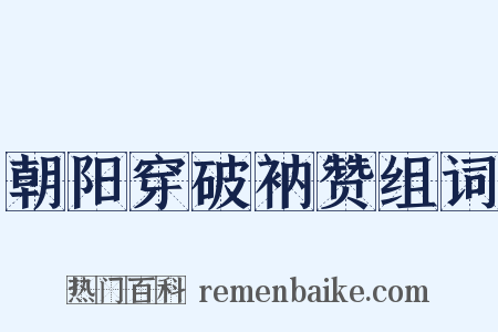 朝阳穿破衲赞组词是什么意思的图片